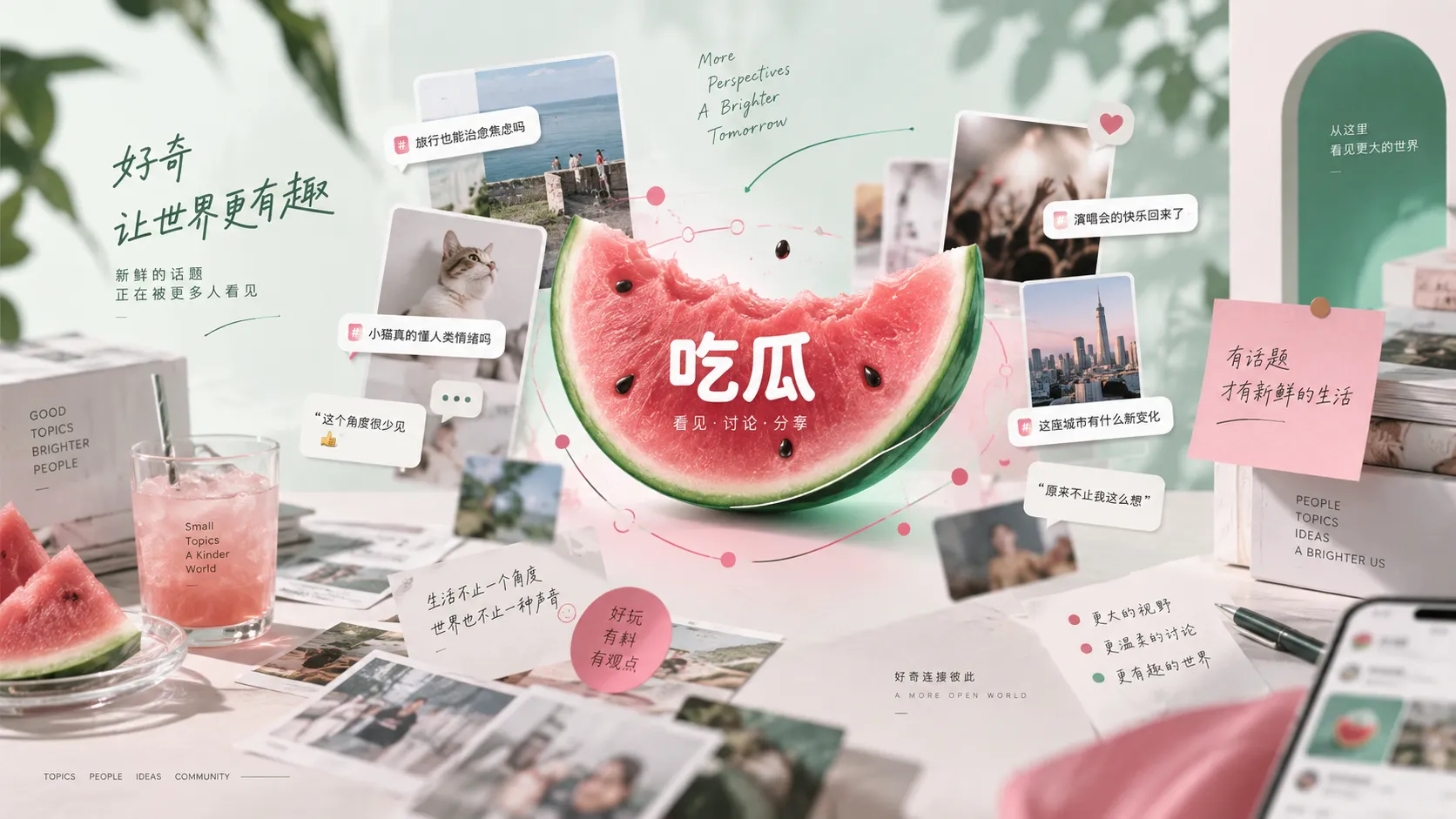 以新闻阅读为主题的视觉配图